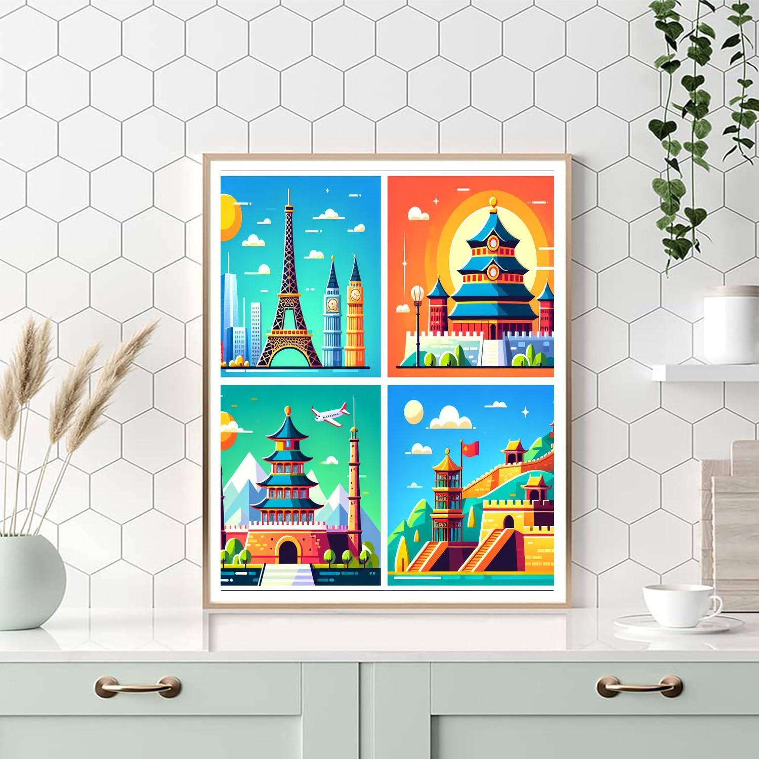 Famous Landmarks DIY Paint By Numbers