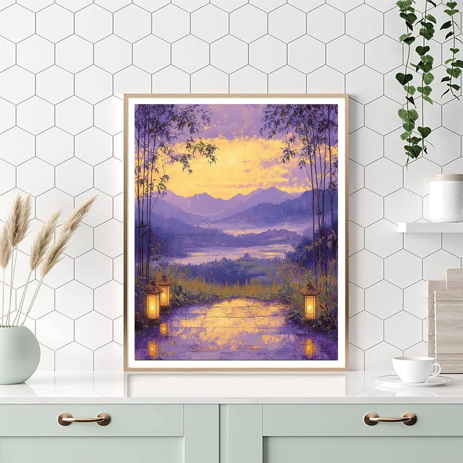 Utagawa Hiroshige Inspired Dancing Lanterns At Twilight  Paint By Number