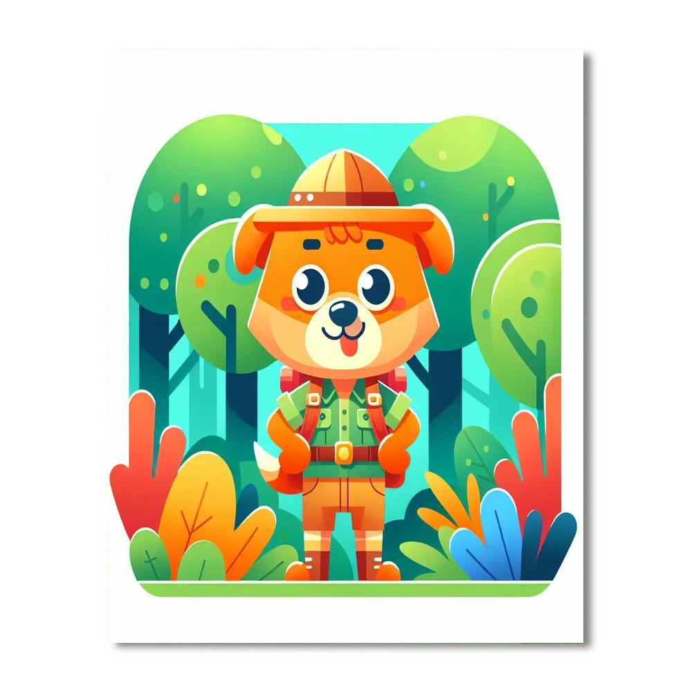 Adventurous Explorer Dog Numbered Painting Kits