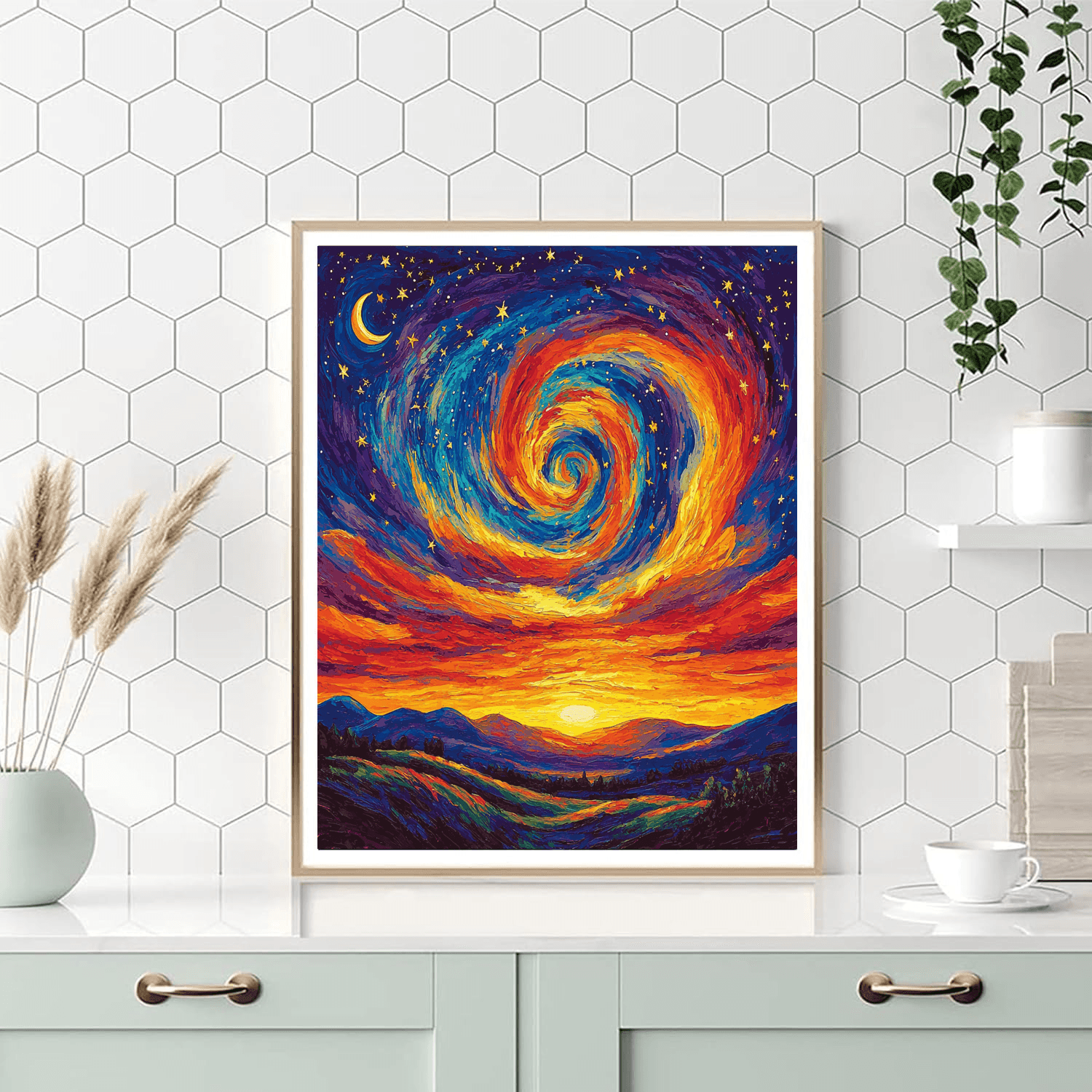 Vincent Van Gogh Inspired Sunset In Starry Sky  Paint By Numbers