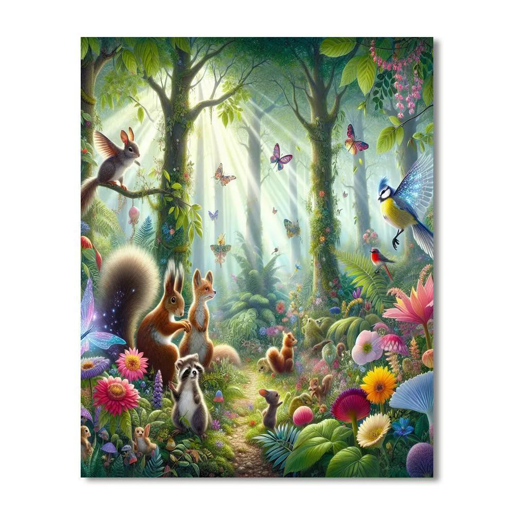 Exploring Enchanted Woods Paint By Numbers Art