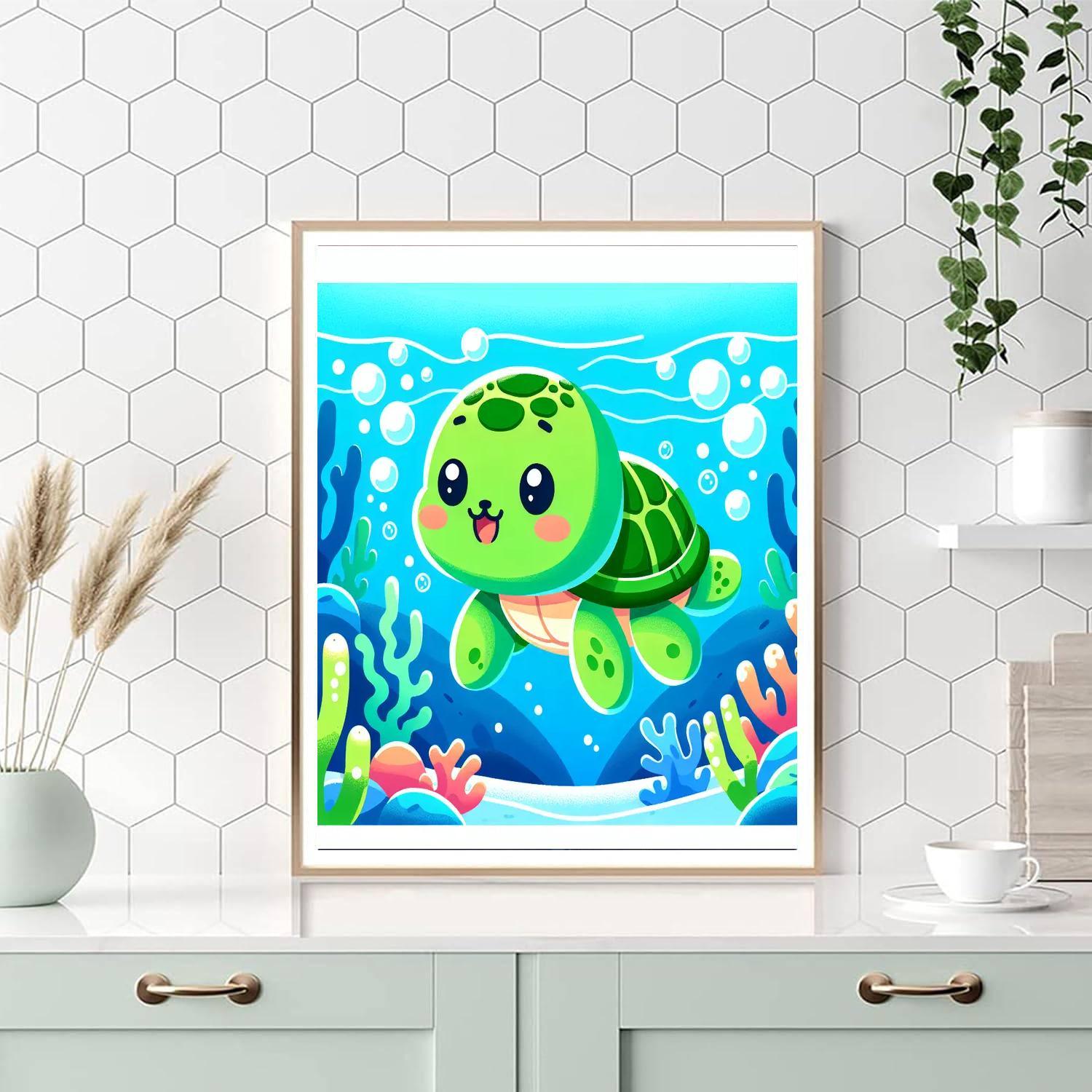 Adventurous Little Turtle DIY Paint By Numbers