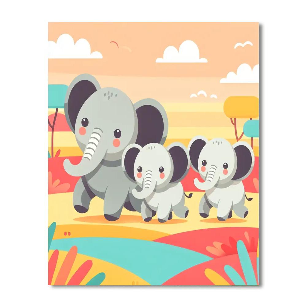 Elephant Expedition Painting By Numbers Kit
