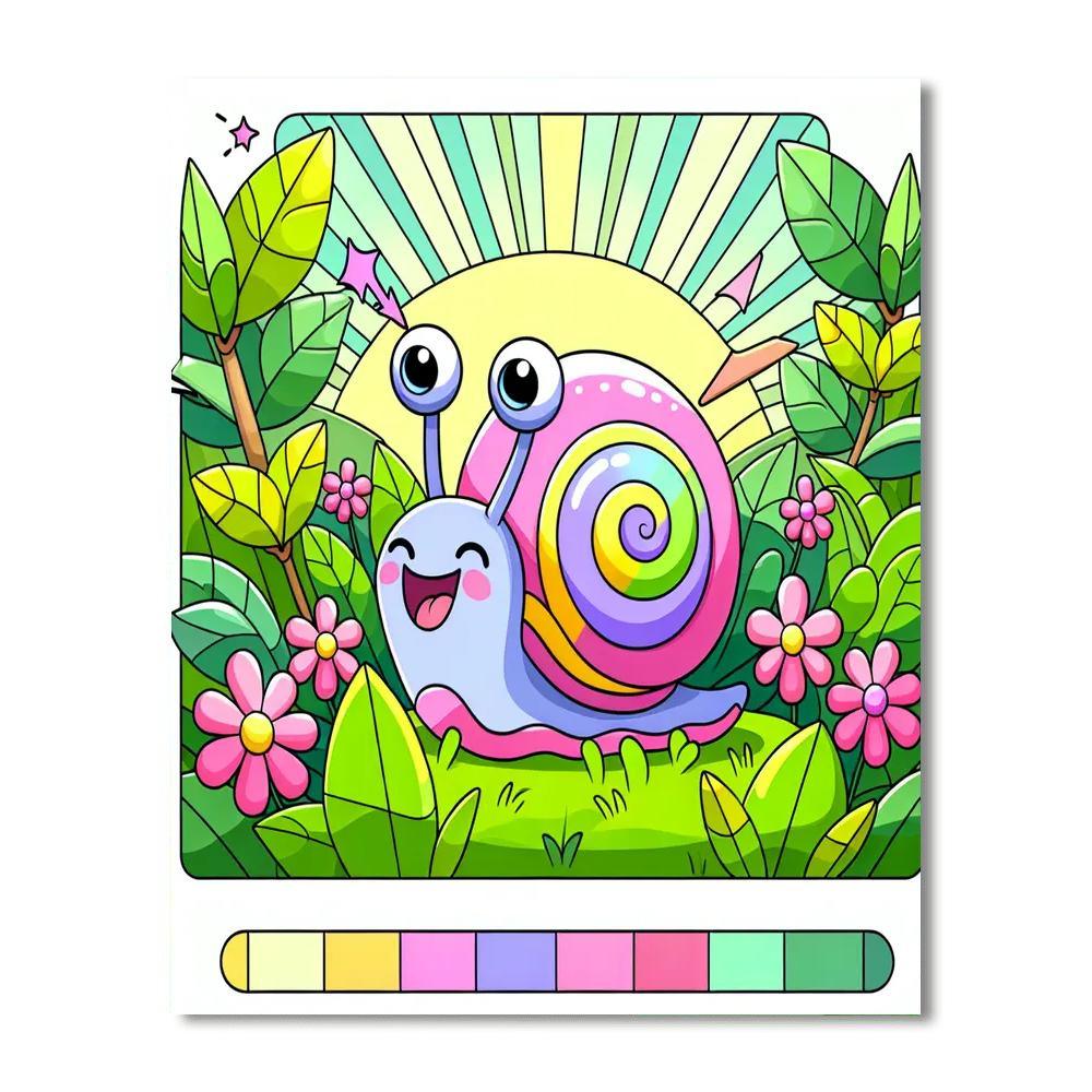 Cheerful Snail DIY Paint By Numbers