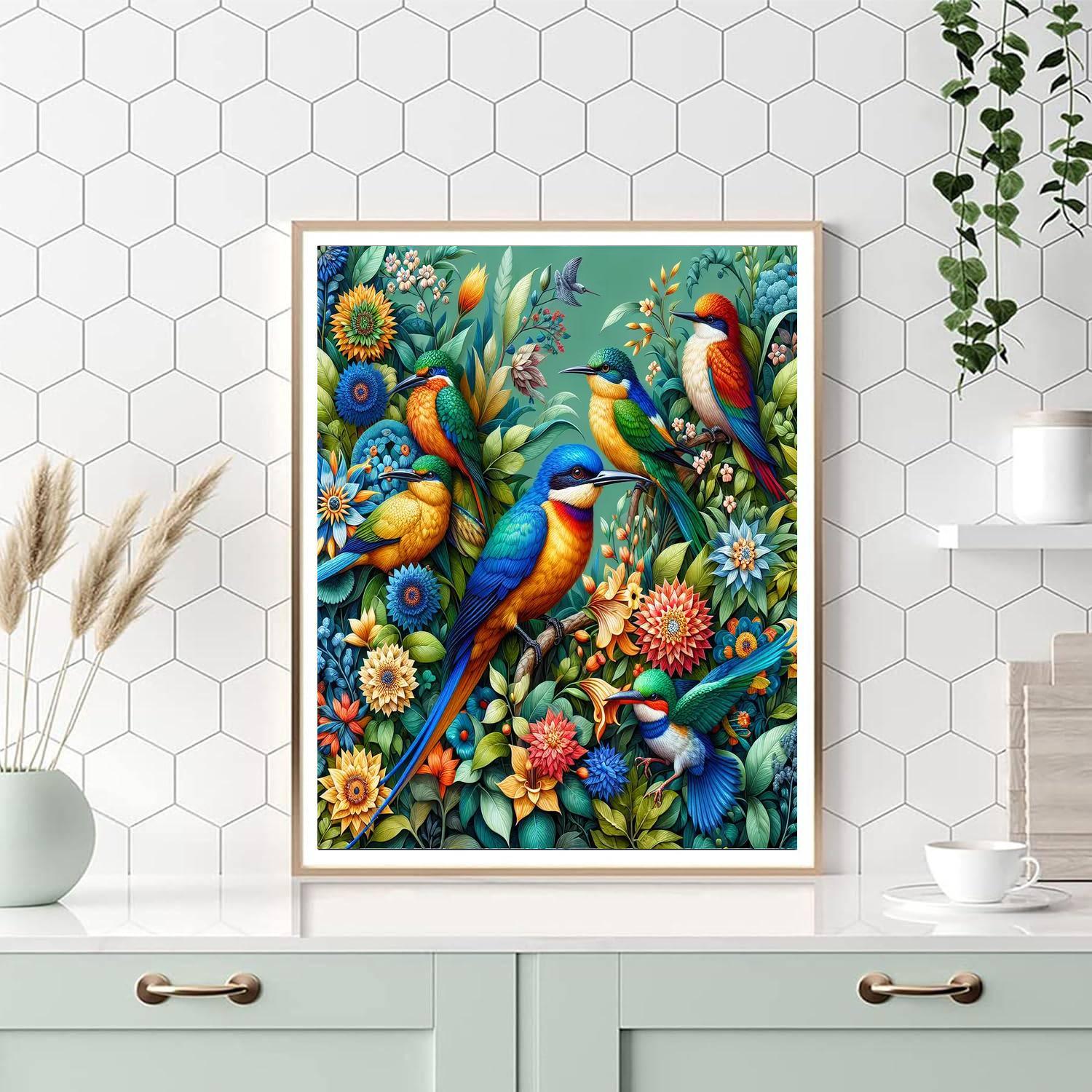 Colorful Birdwatching Haven Paint By Numbers Kits