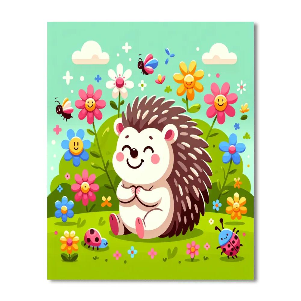 Curious Hedgehog Expedition Paint By Numbers Art