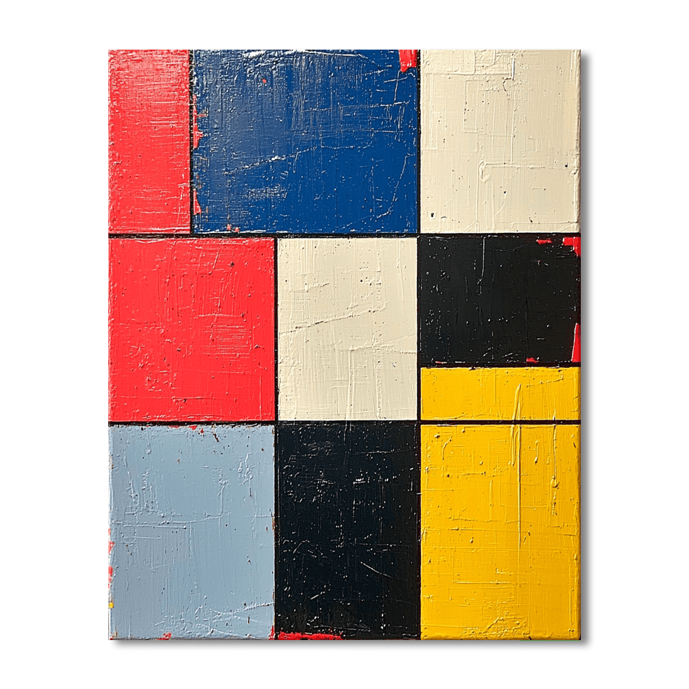 Piet Mondrian Inspired Abstract Equilibrium  Paint By Numbers