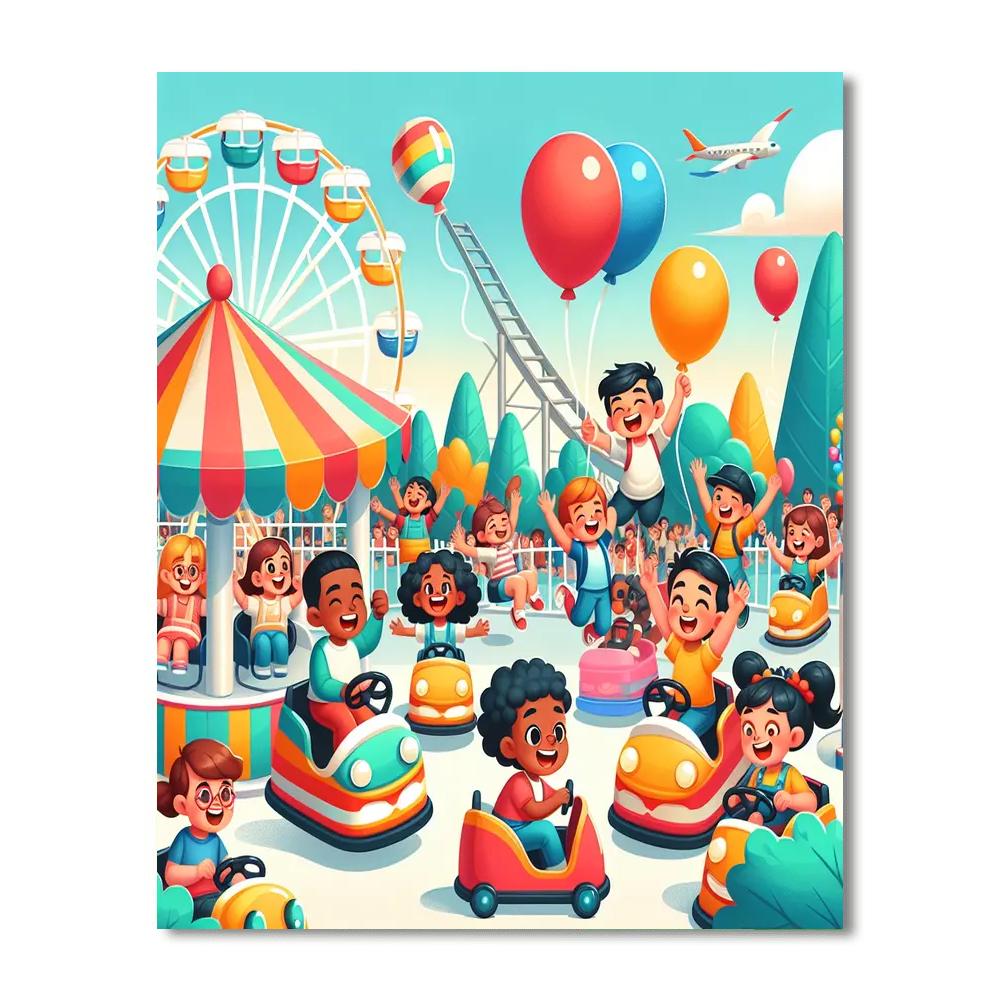 Cheerful Adventure Park Paint By Numbers Art