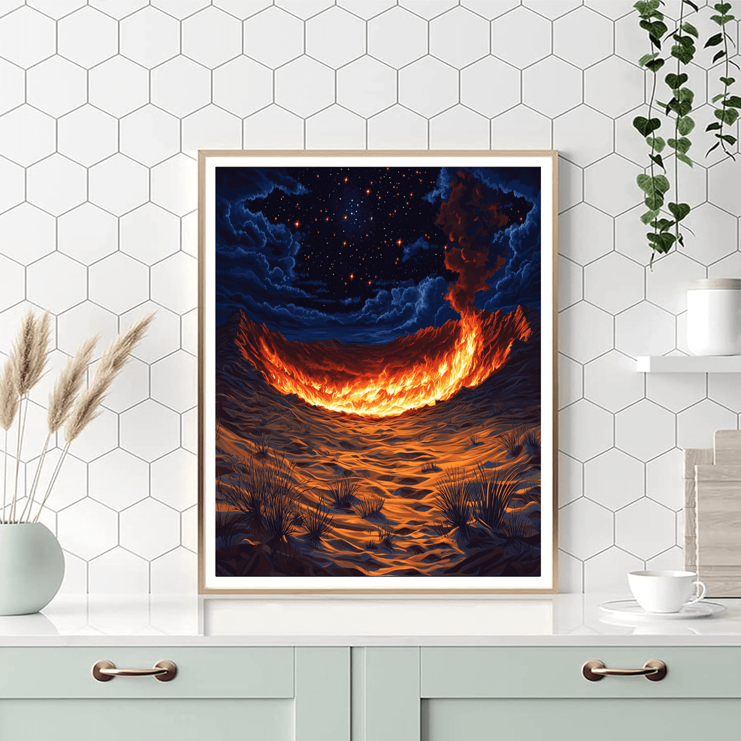 Darvaza Gas Crater - Turkmenistan Paint By Numbers Kits