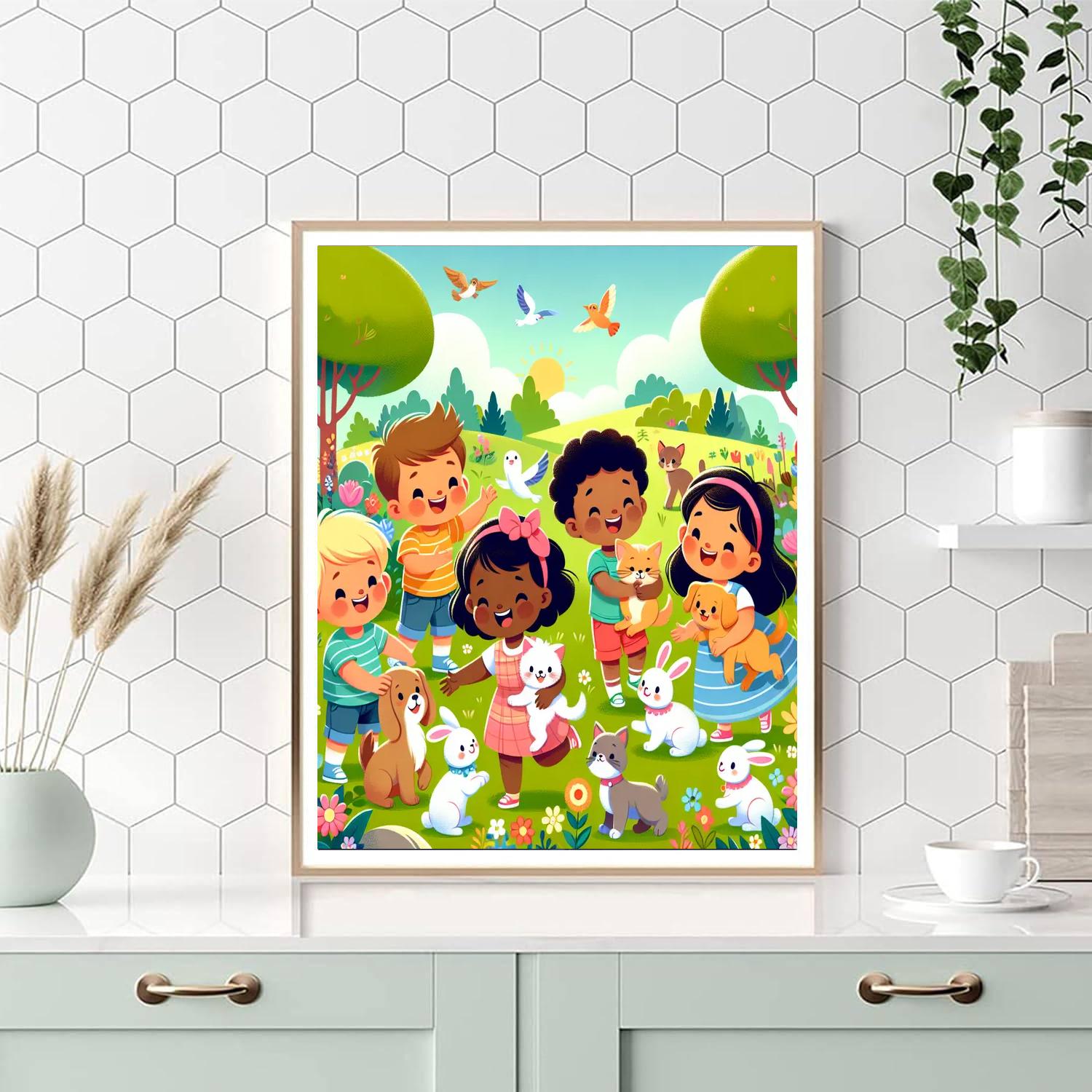 Animal Friends Day Painting Number Kit