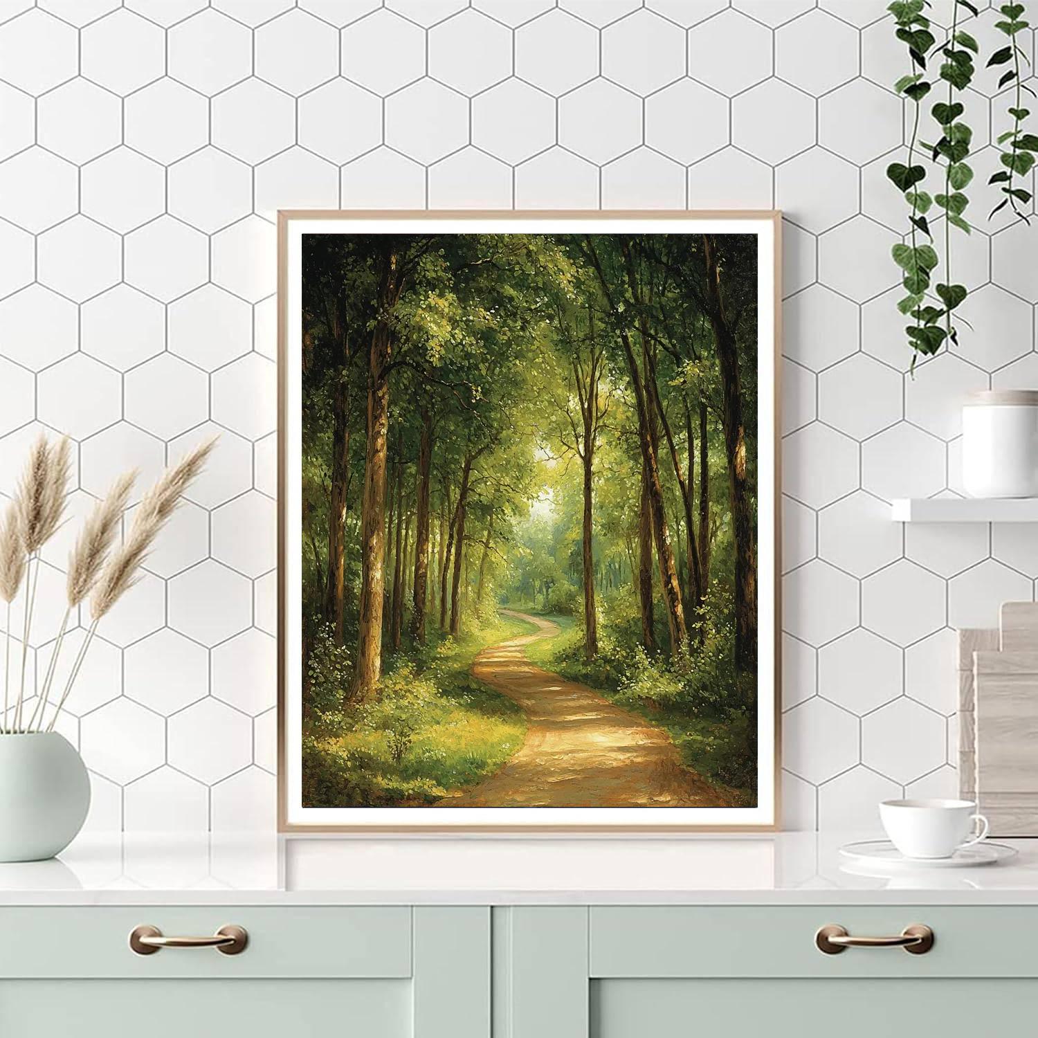 John Constable Inspired Mystical Forest Paths  Number Painting