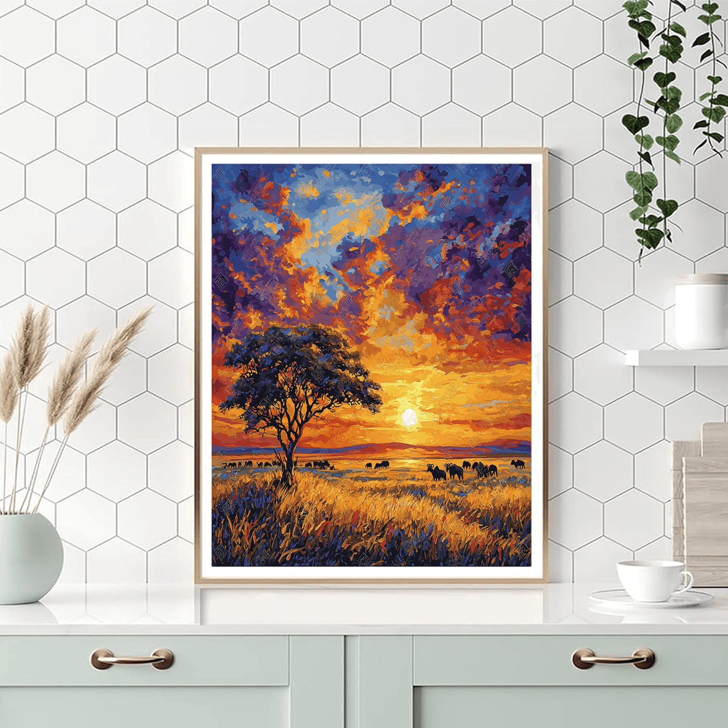 Robert Bateman Inspired Serengeti Sunset Majesty  Paint By Color