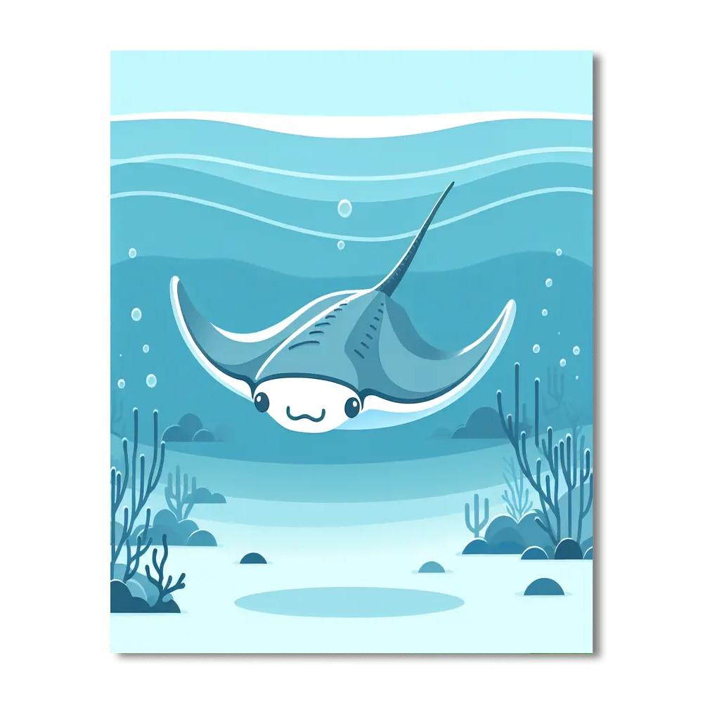 Mystical Manta Ray Paint By Numbers Art
