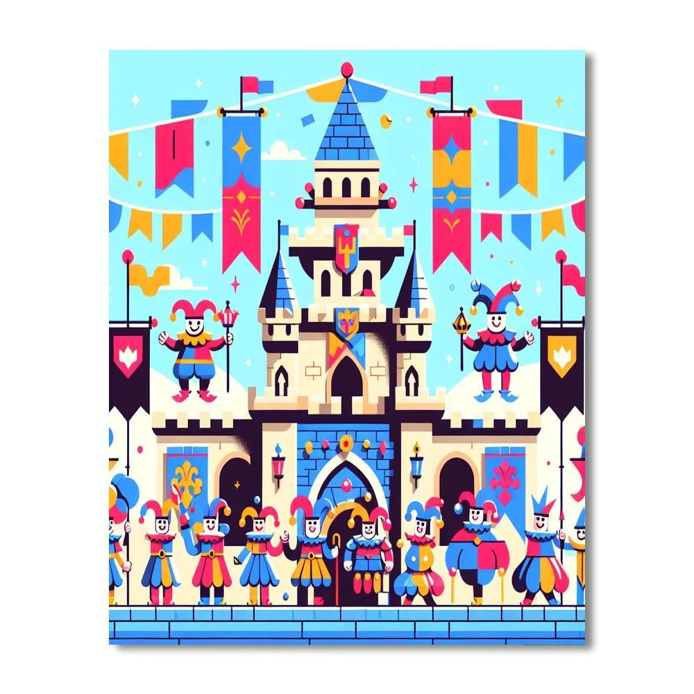 Castle Courtyard Carnival Number Painting
