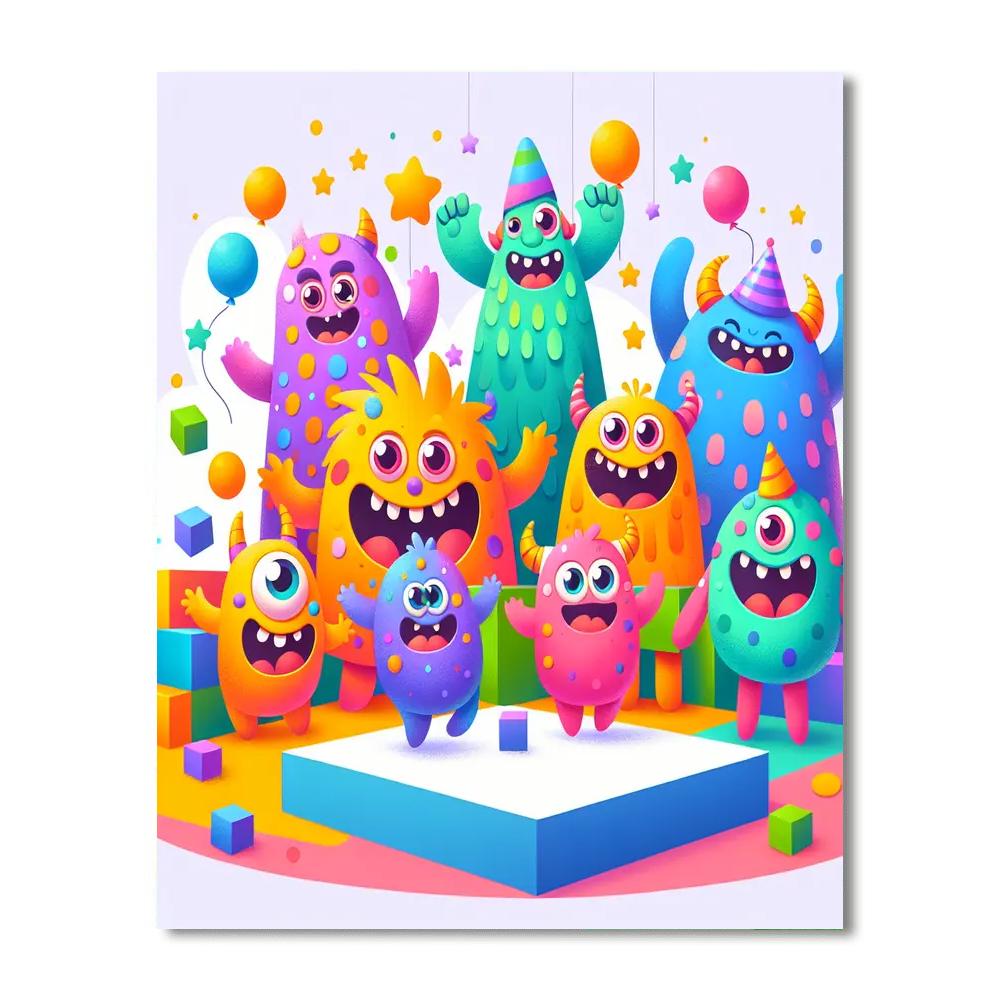 Giggles And Grins With Monsters DIY Paint By Numbers