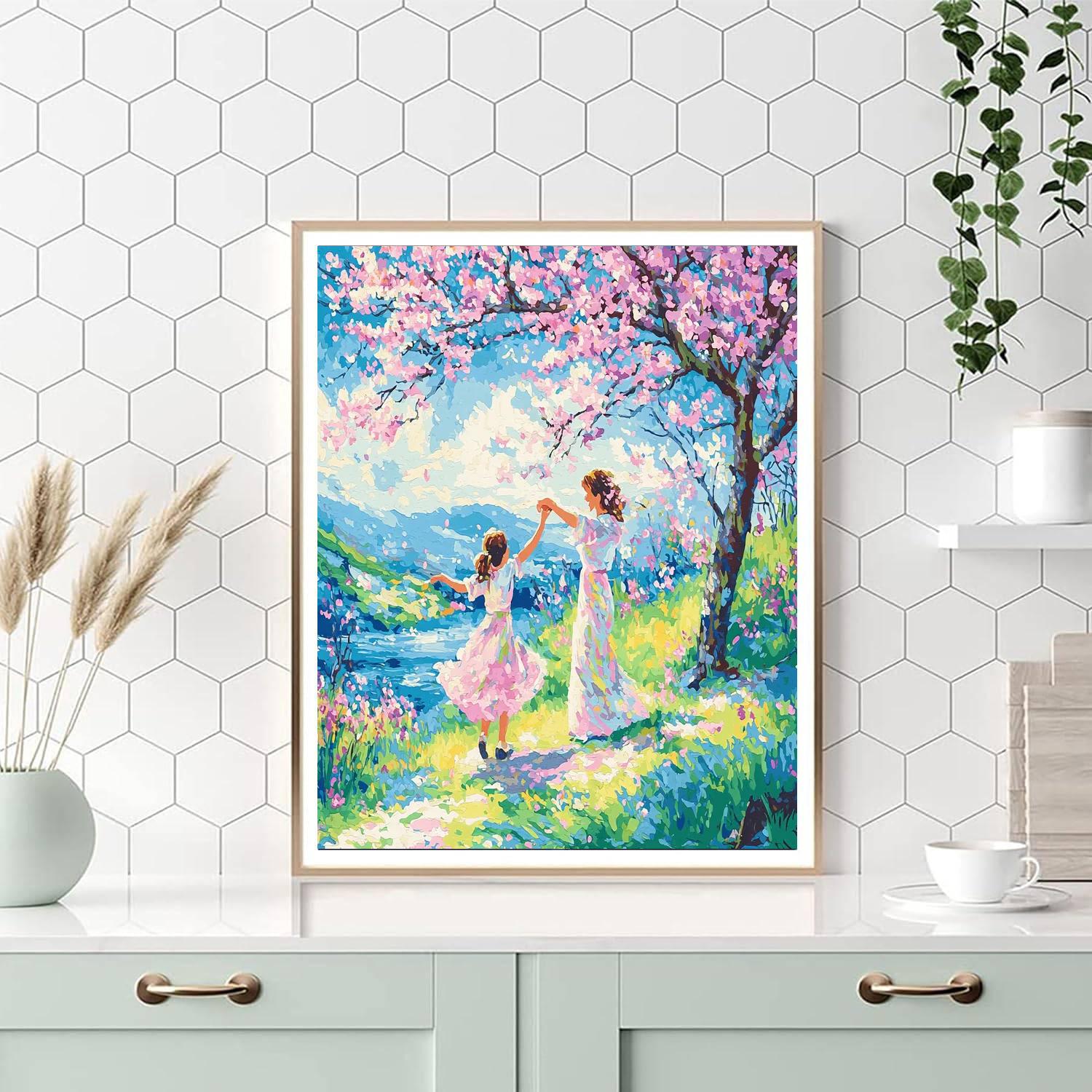 Dance Of The Cherry Blossoms Number Painting