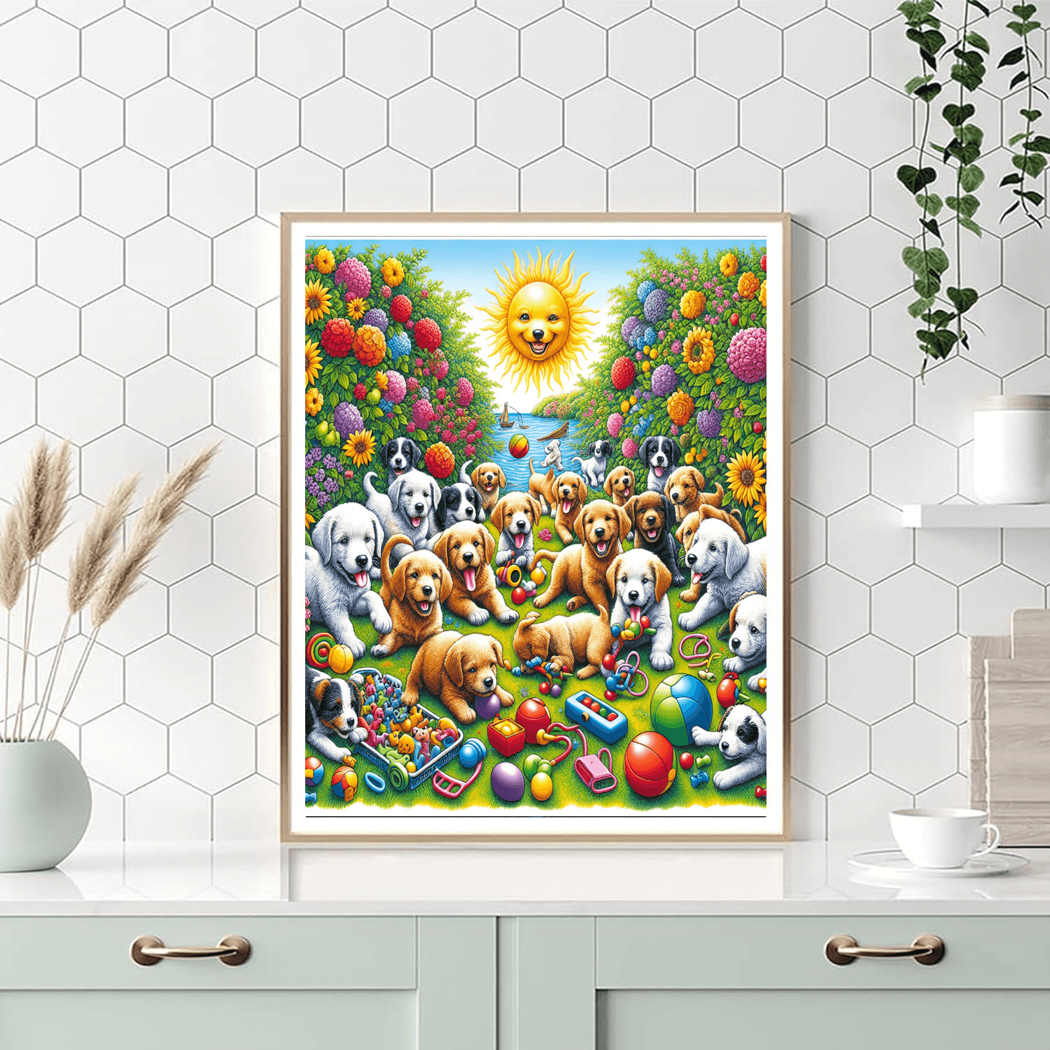 Playful Puppy Mischief Painting Number Kit