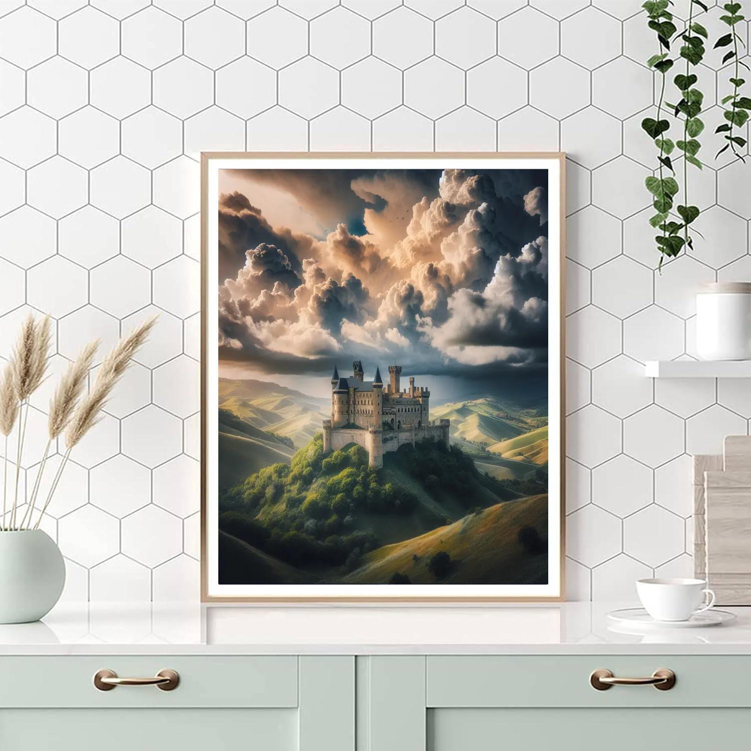 Historic Castle Landscape Painting By Numbers Kit