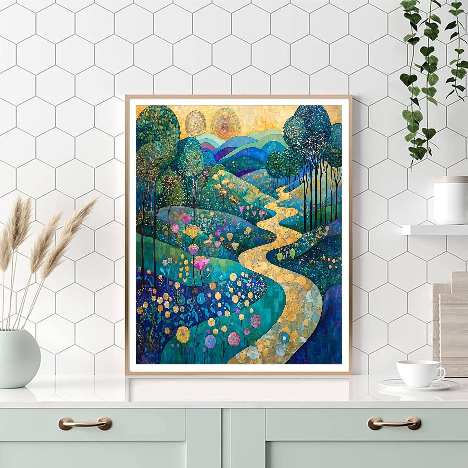 Gustav Klimt Inspired Gilded Landscapes  Paint By Numbers Art