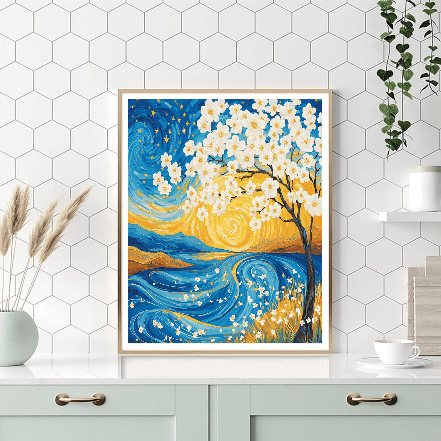 Vincent Van Gogh Inspired Starry Night Blossoms  Paint By Numbers Kits
