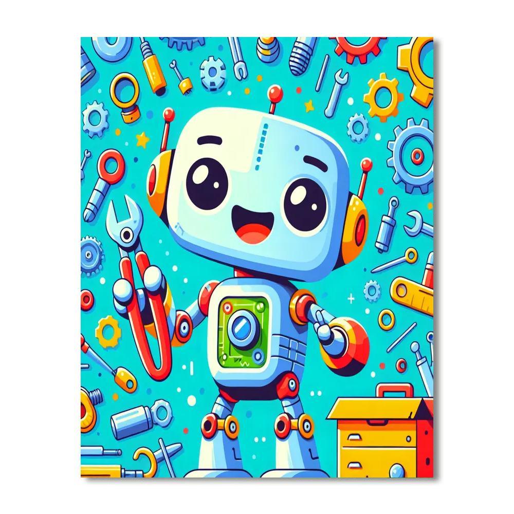Robot Mechanics Paint By Numbers Art