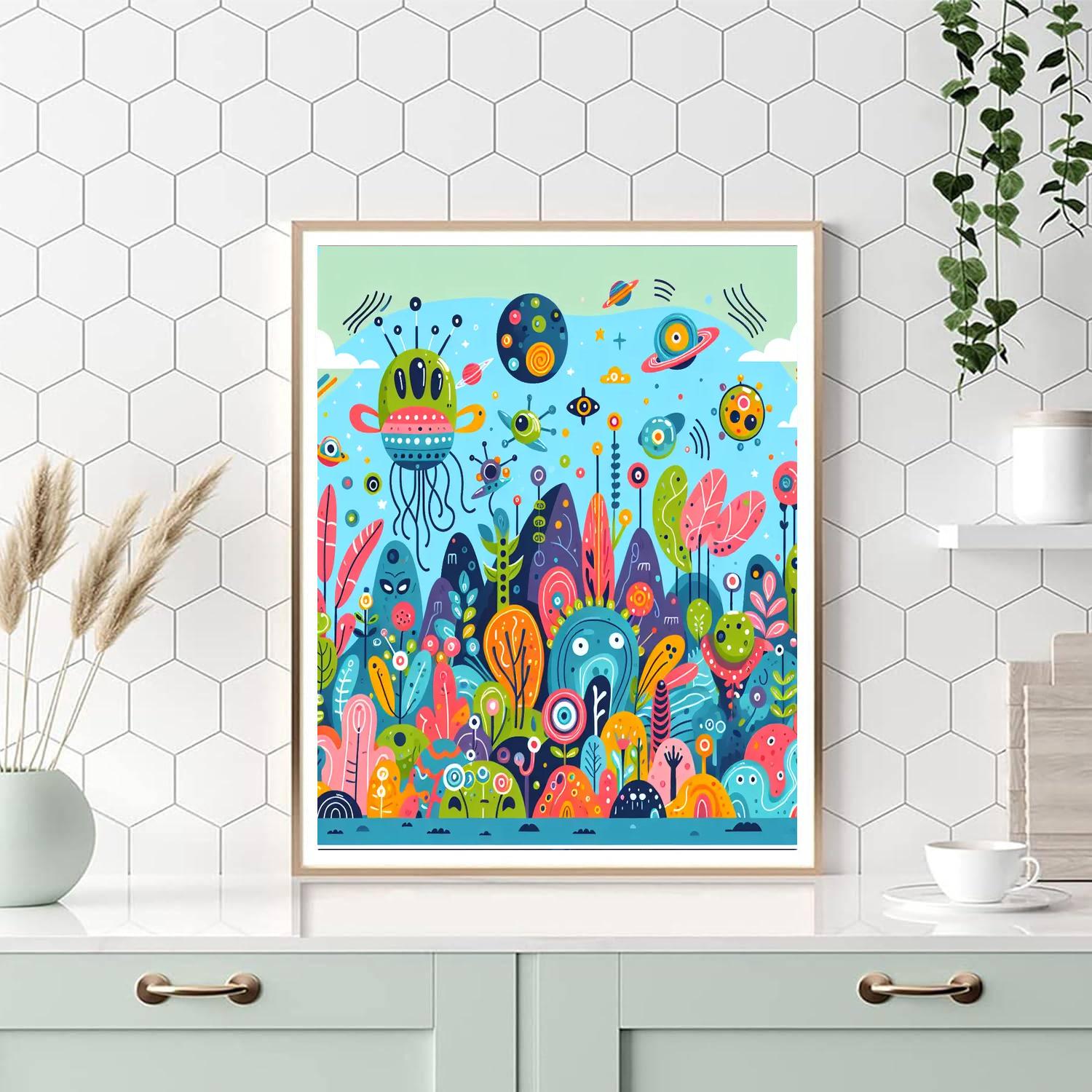 Imaginative Outer Worlds Number Painting