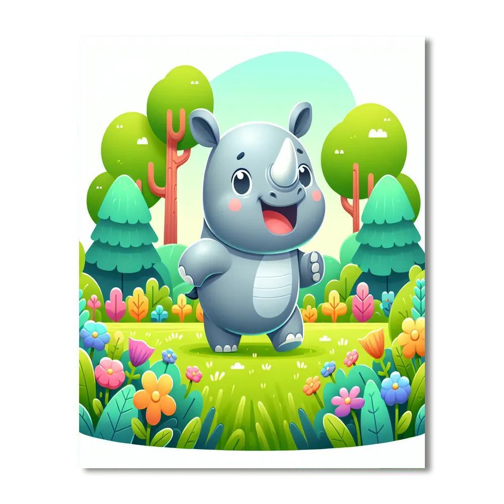 Radiant Rhino Painting By Numbers Kit