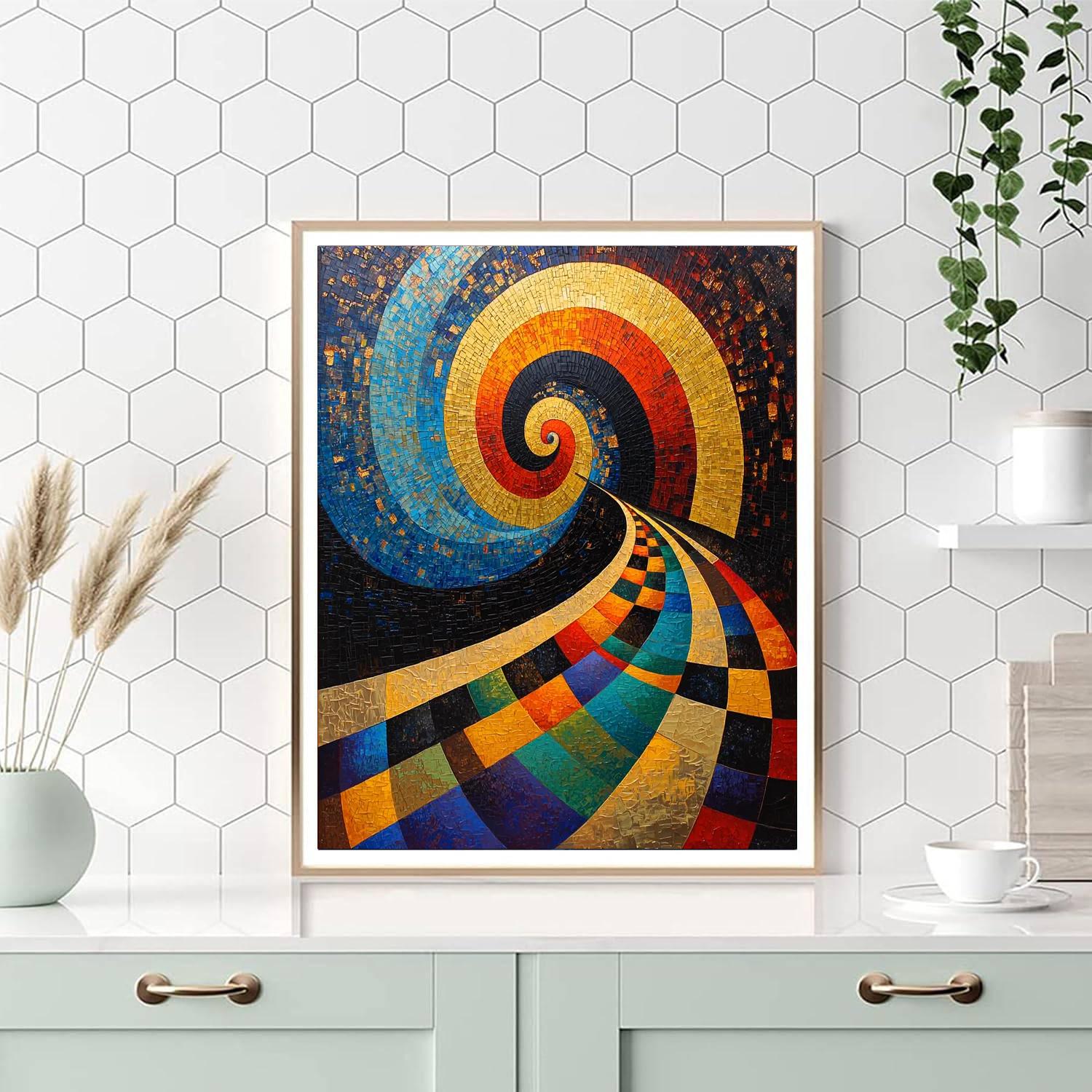 Gustav Klimt Inspired The Flow Of Time  Number Painting