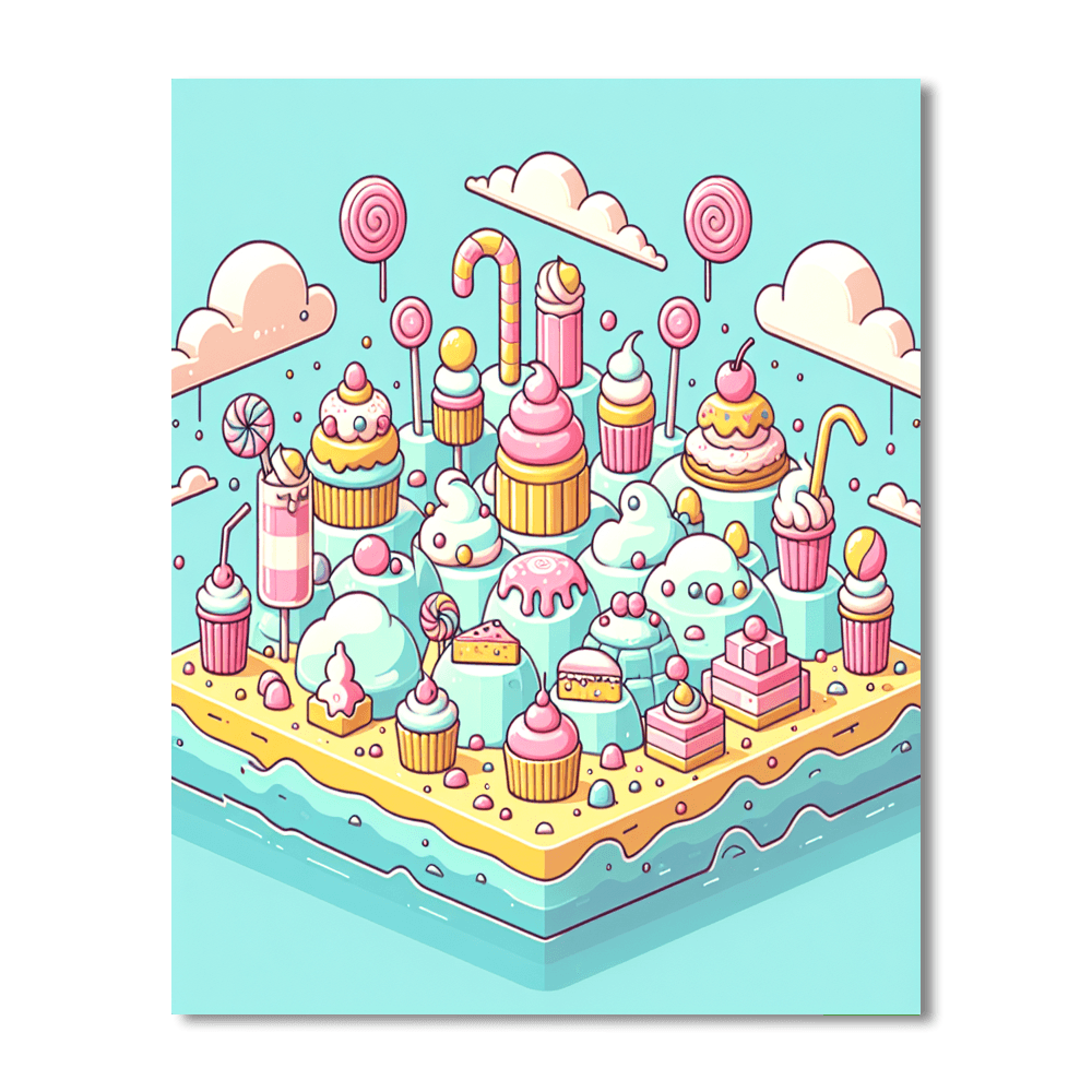 Dreamy Dessert Island Number Painting