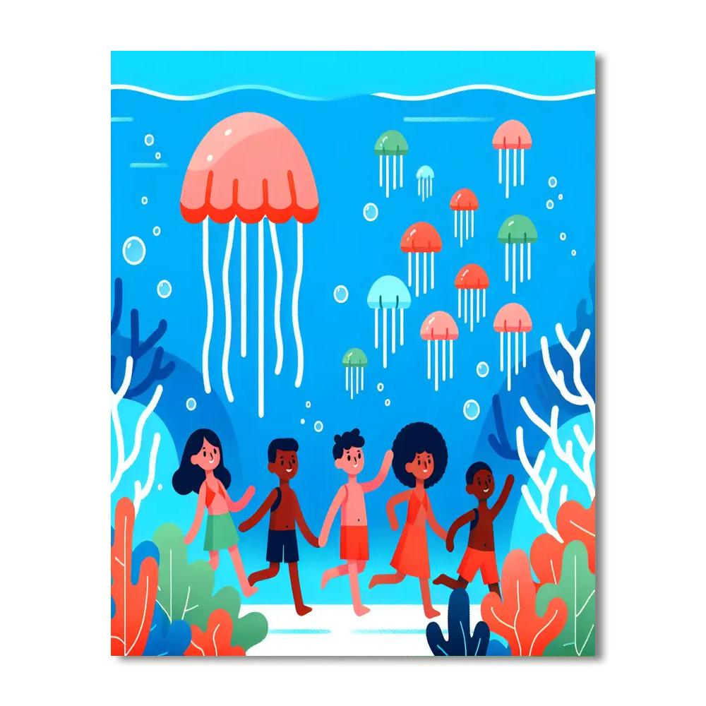 Jubilant Jellyfish Jaunt Numbered Painting Kits