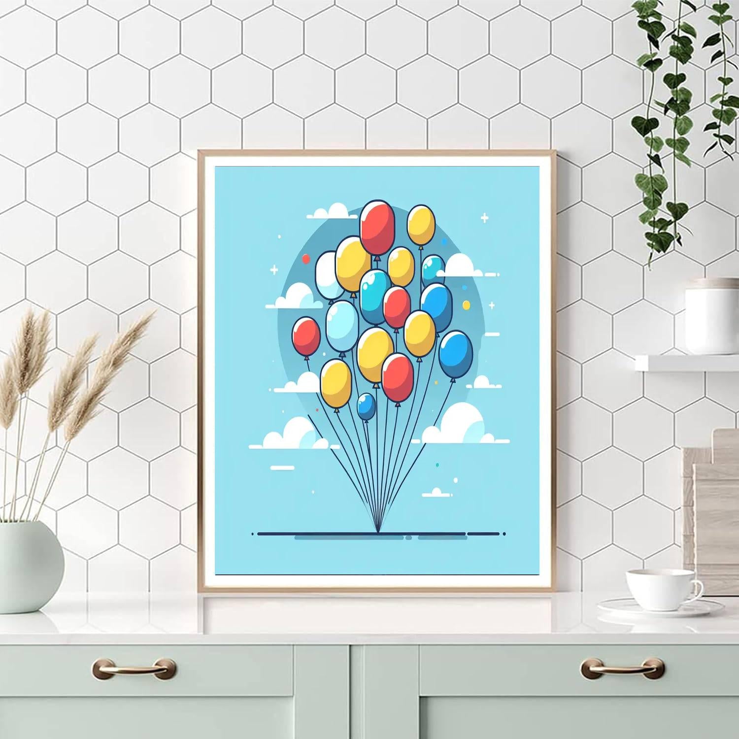Colorful Rainbow Balloon Festival Painting By Numbers Kit