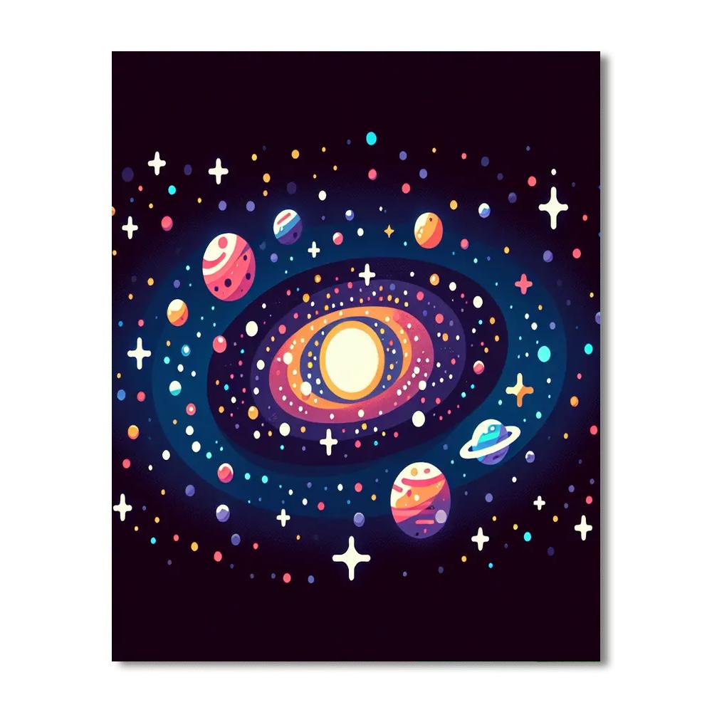 Galactic Glow-in-the-dark Galaxy Painting By Numbers Kit