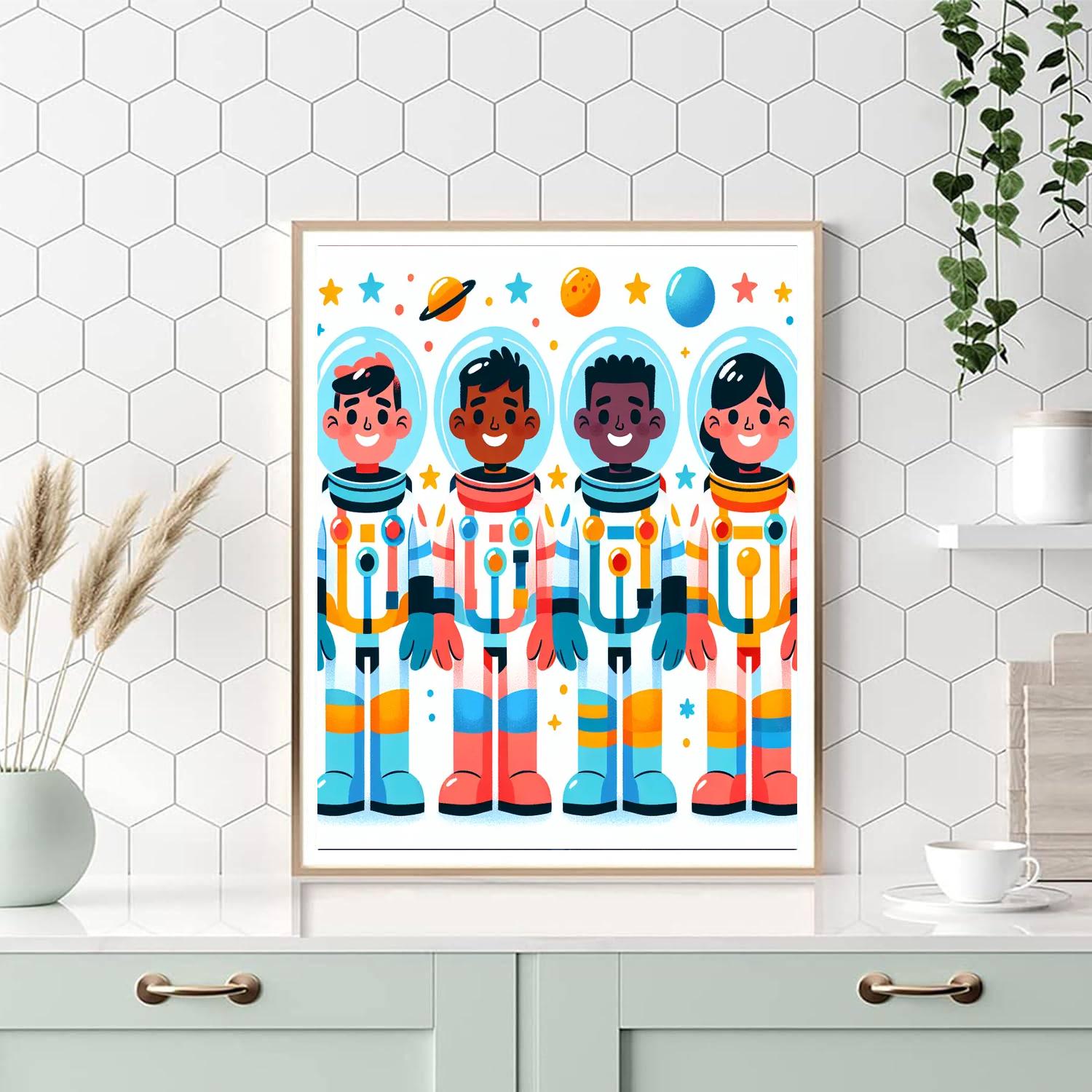 Imaginative Outer Space Crew Painting By Numbers Kit