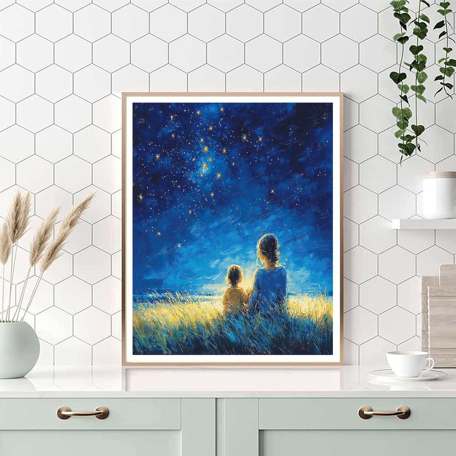 Holding Hands Under Stars Numbered Painting Kits