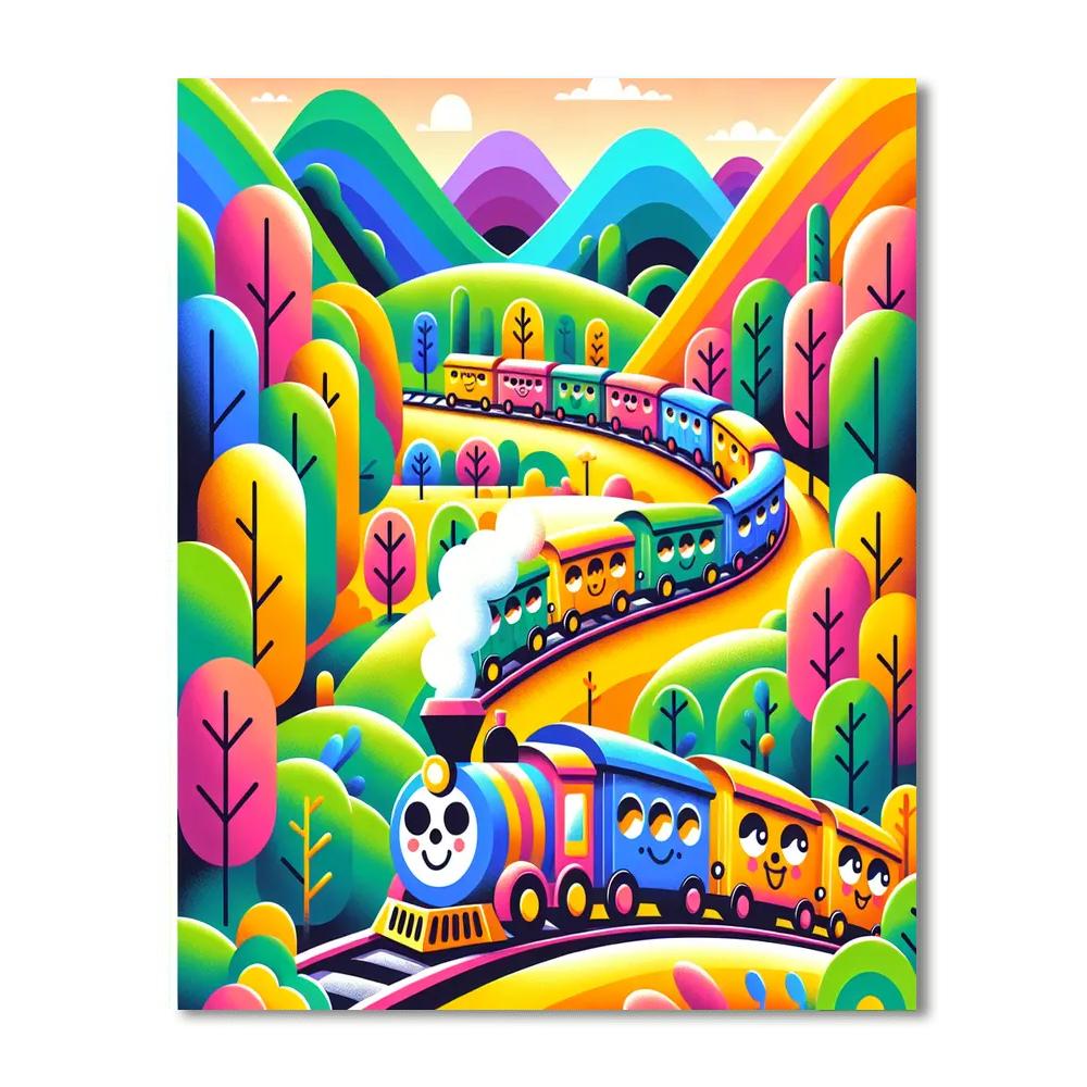 Funky Train Paint By Numbers Art