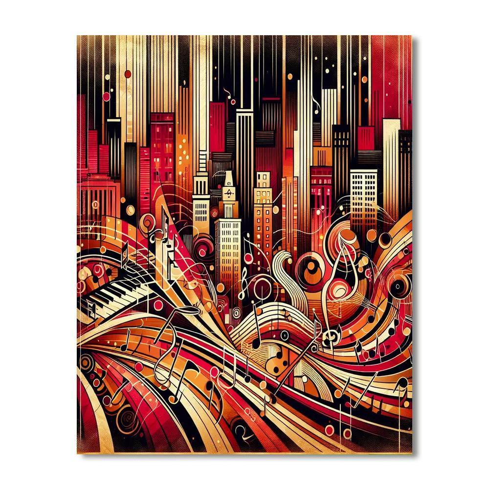 Retro City Jazz Groove Number Painting