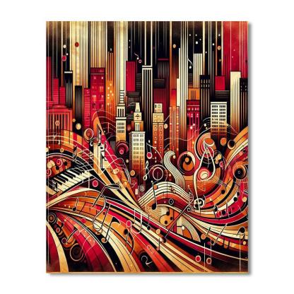Retro City Jazz Groove Number Painting