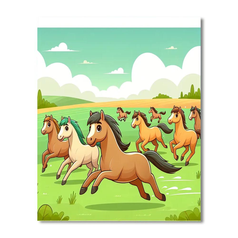 Horsing Around Painting Number Kit