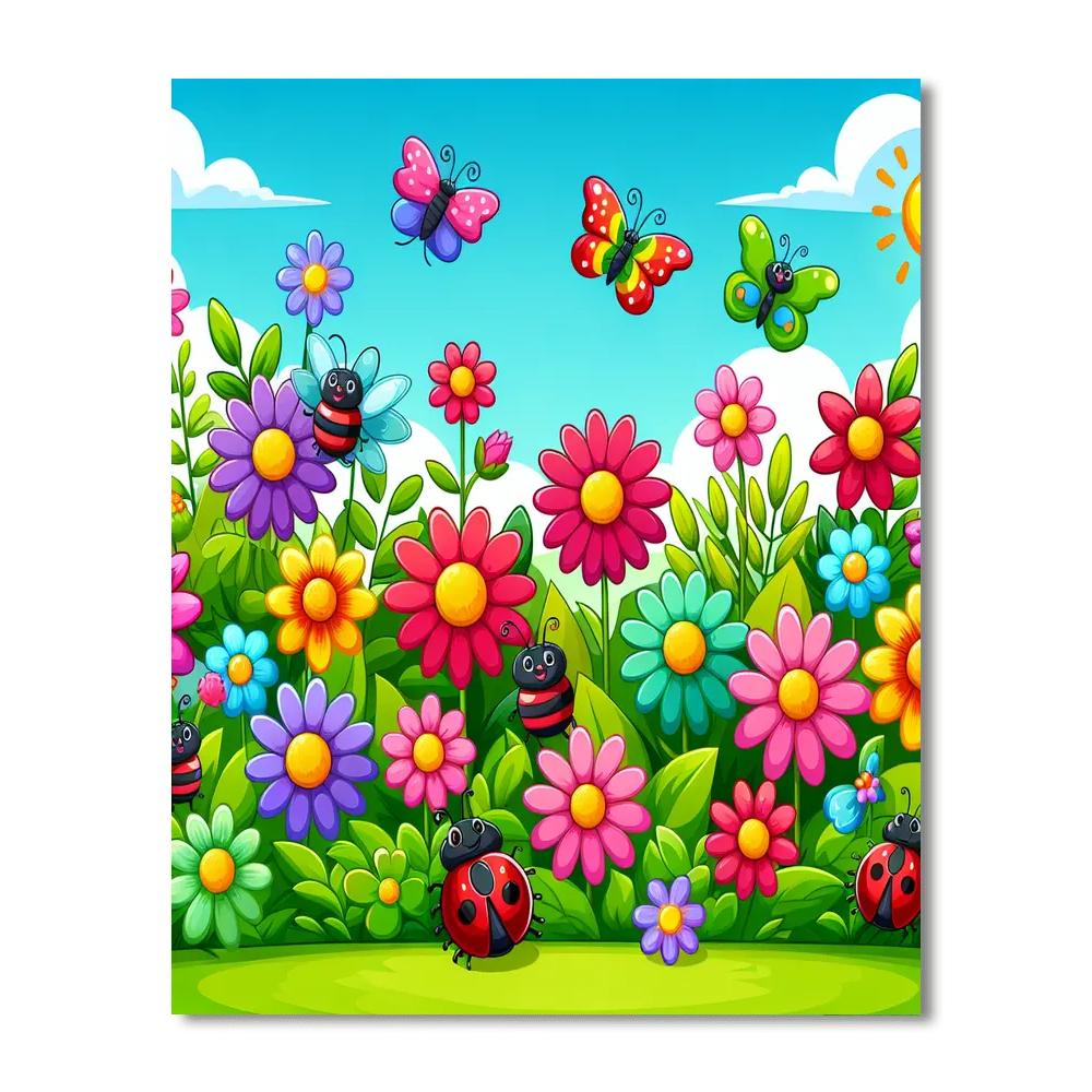 Bright Garden Blooms Paint By Color