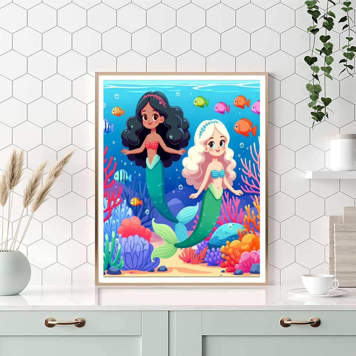 Magical Mermaids Cove Painting Number Kit