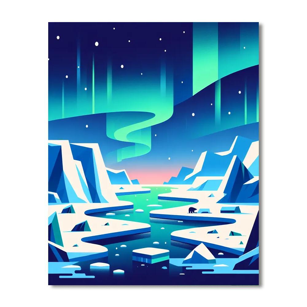 Arctic Aurora Adventure Paint By Numbers Art