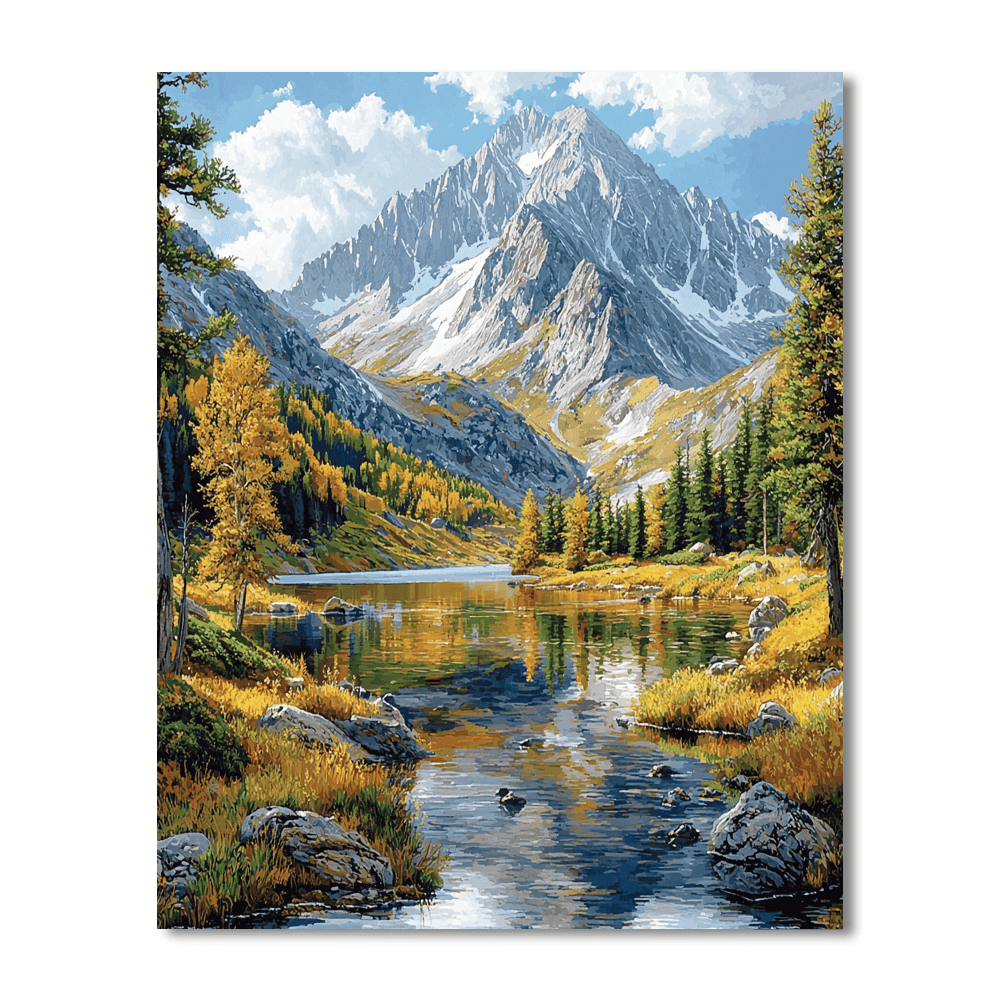 Ansel Adams Inspired Mountain Tranquility  DIY Paint By Numbers