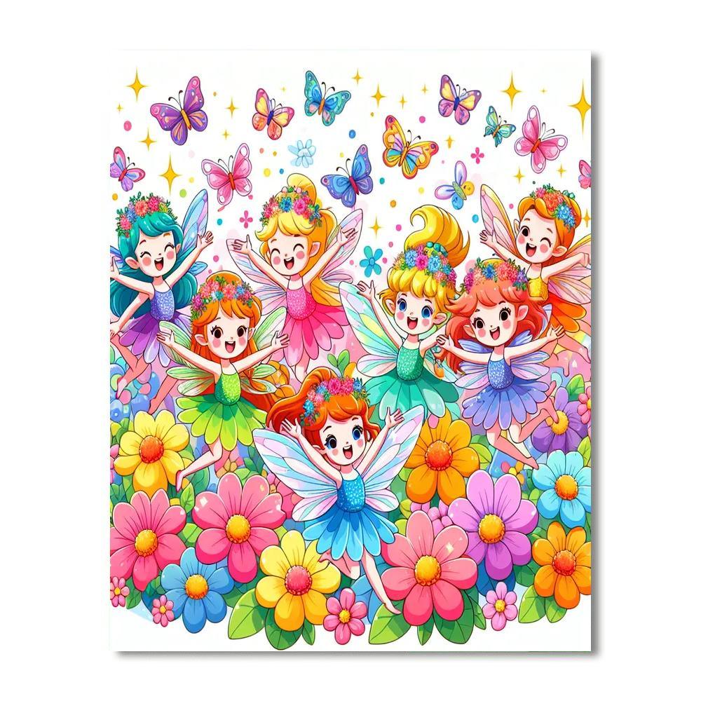 Frolicking Fairy Friends Paint By Color