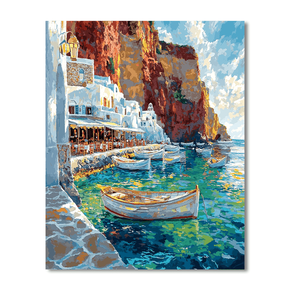 Santorini Ammoudi Bay - Greece DIY Paint By Numbers