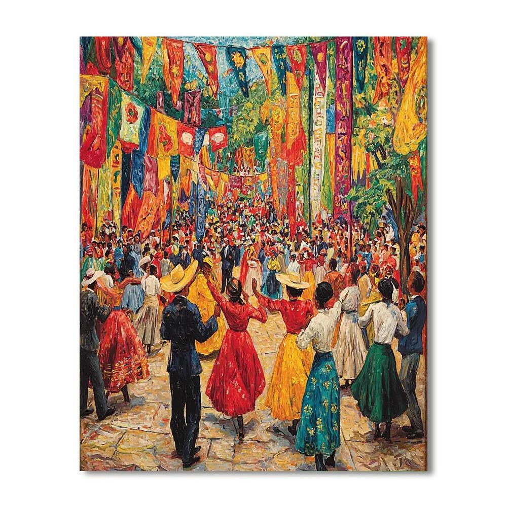 Diego Rivera Inspired Joyful Festival  Painting By Numbers Kit