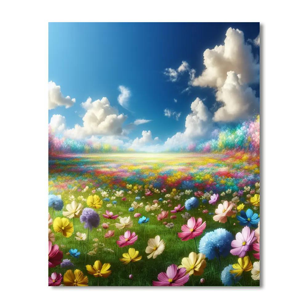 Sunny Flower Field Number Painting