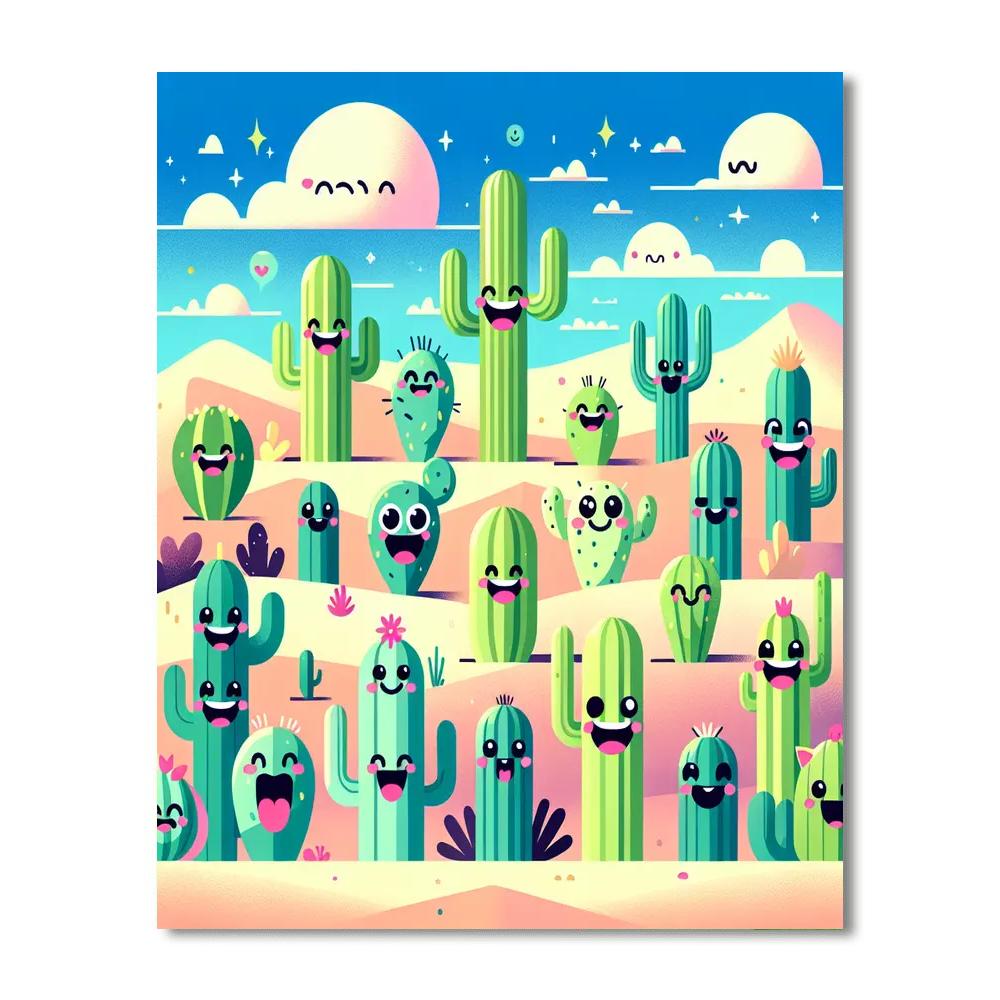 Charming Cactus Friends Painting By Numbers Kit