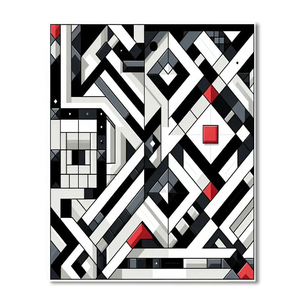 Modern Geometric Fusion Paint By Number