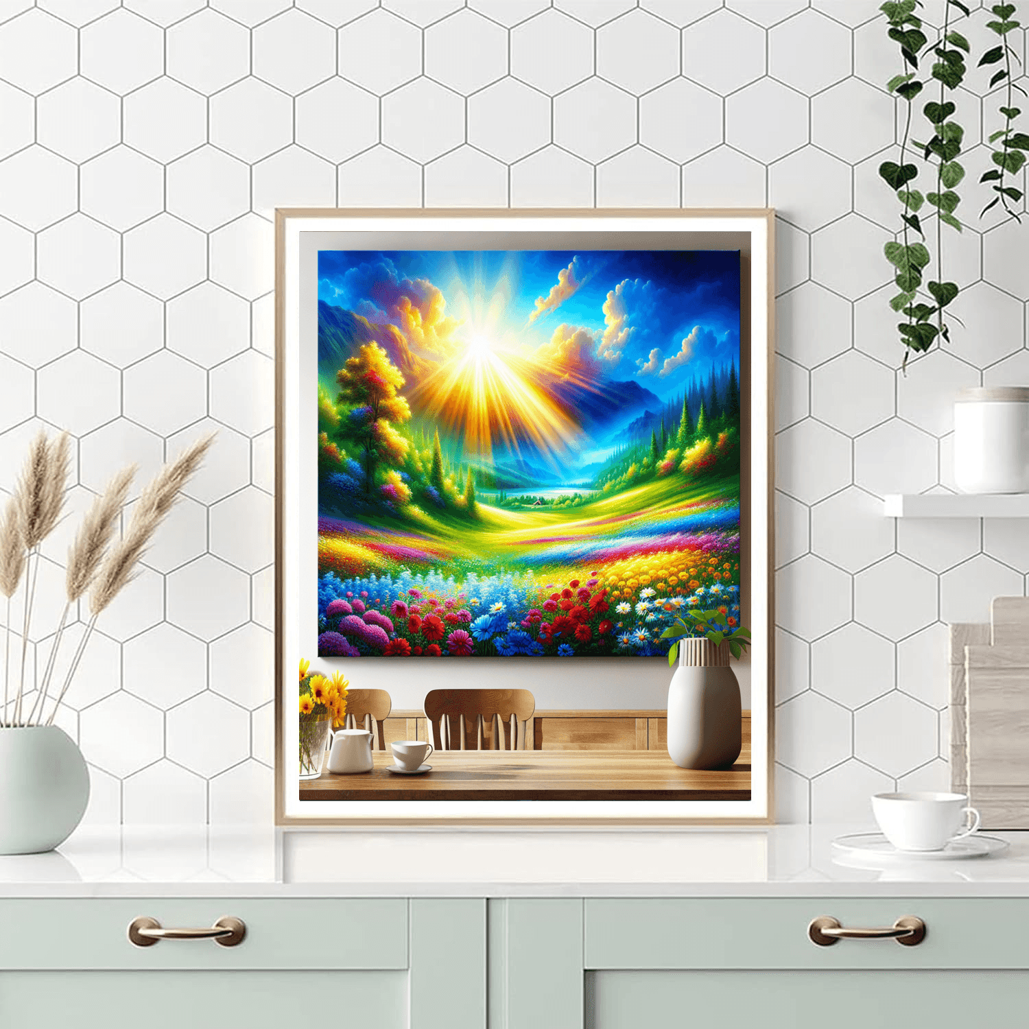 Blissful Morning Meadow Painting Number Kit