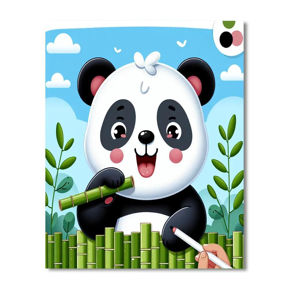 Charming Panda Paint By Numbers Art